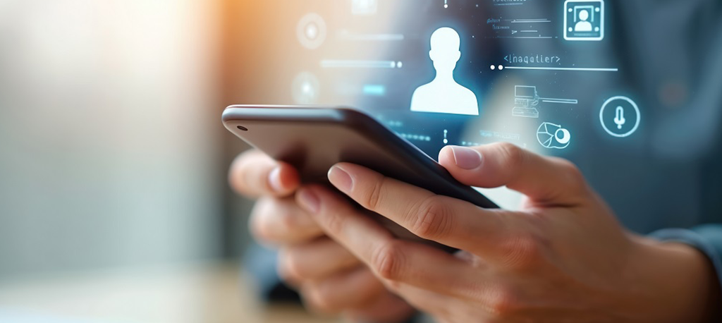 A person using a smartphone accessing sensitive data