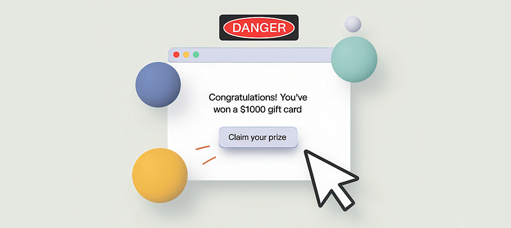 A scam message trying to encourage a user to claim their prize.