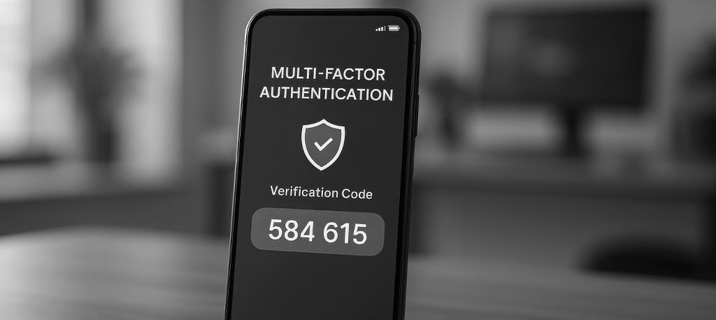 A smartphone showing a multi-factor authentication verification code.