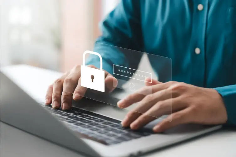 A close-up on a person improving their privacy settings