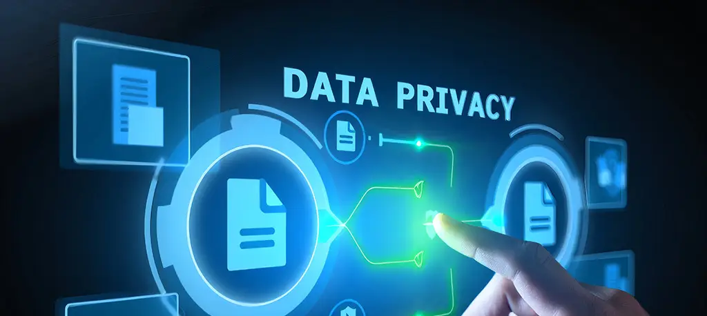 A symbolic representation of a person removing their info from the internet for better data privacy.