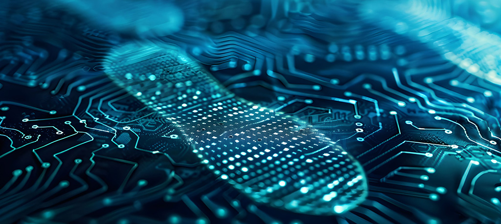 A symbolic representation of a digital footprint.