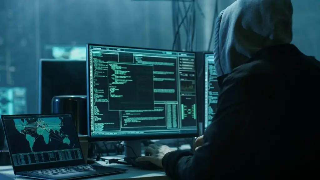 A hacker trying to track a digital footprint