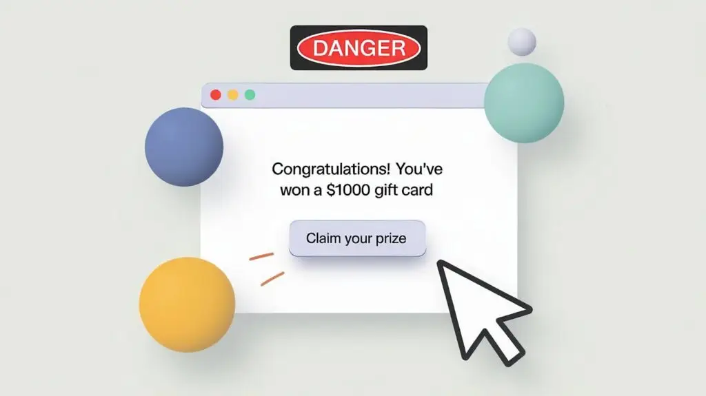 A scam message trying to encourage a user to claim their prize