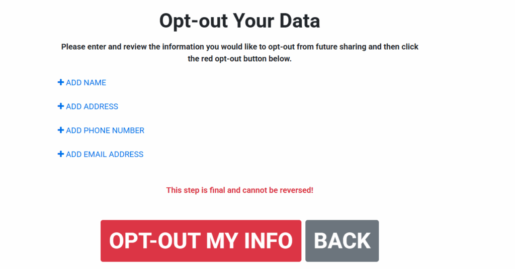 A form for opting out of SpyDialer