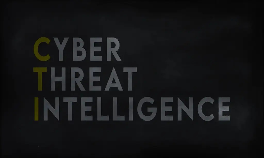 Cyber threat intelligence writing on a black background