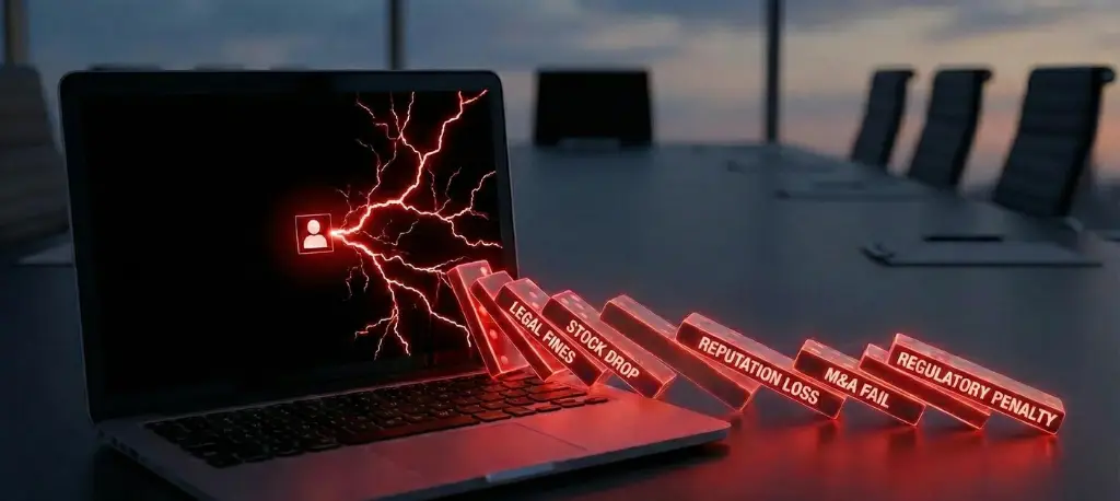 A digital breach triggering a chain reaction of corporate disasters.