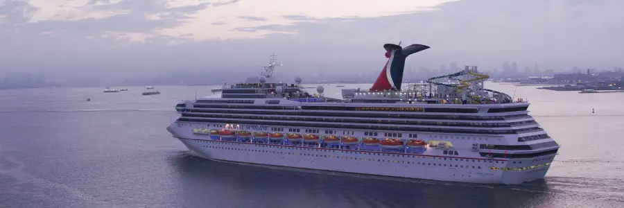 Still Image of New York City Circa2017 Carnival Cruise Ship Sailing Into Upper New York Bay